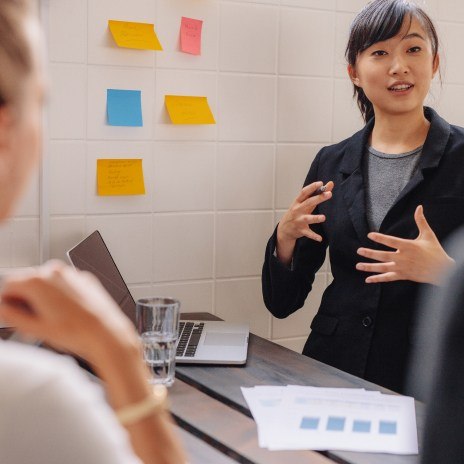 Person giving a presentation